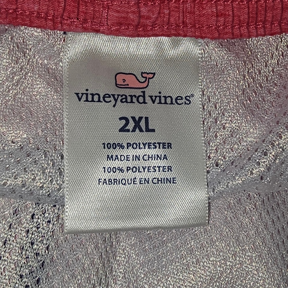 Vineyard Vines Mens Deck Stripe Chappy Swim‎ Trunks Shorts Red White Blue 2XL - Picture 2 of 2